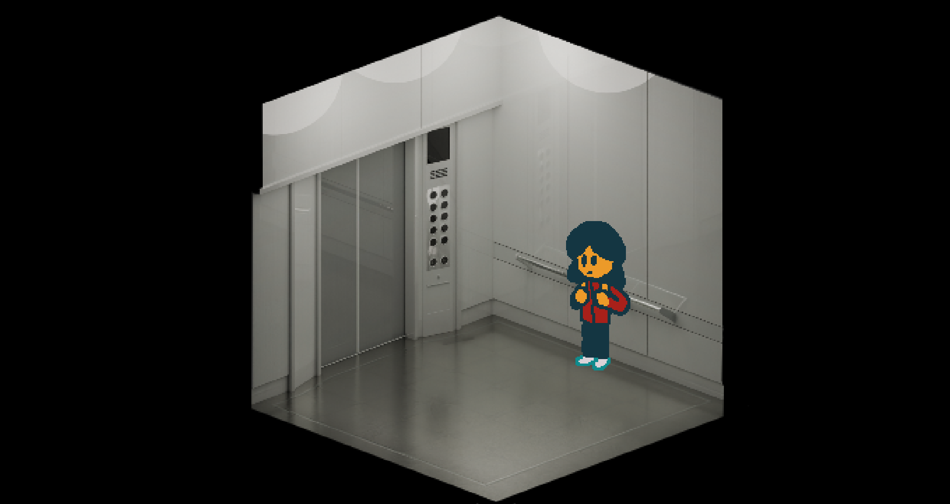 Amber in an elevator idk man